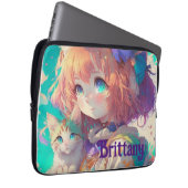 Personalisiert Schönes Anime Girl mit Niedlicher K Laptopschutzhülle (Vorne Rechts)