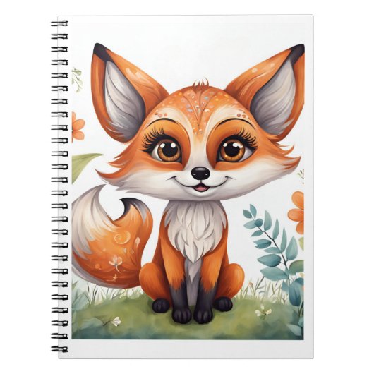 Personalisiert schönes Fox SpiralNotebook Notizblock (Vorderseite)