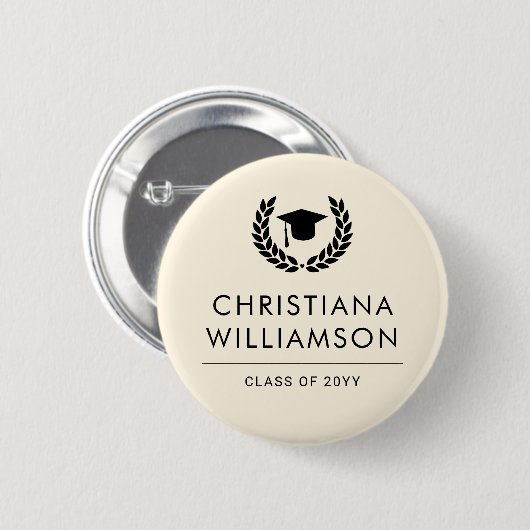Personalisiert School and Uni-Abschluss Elegante Button (Vorne & Hinten)