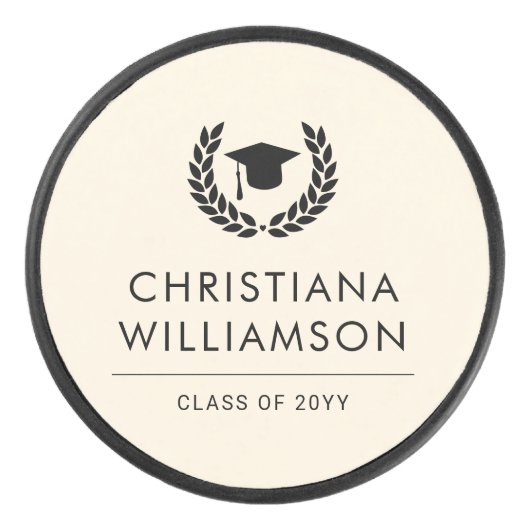 Personalisiert School and Uni-Abschluss Elegante Eishockey Puck (Vorderseite)