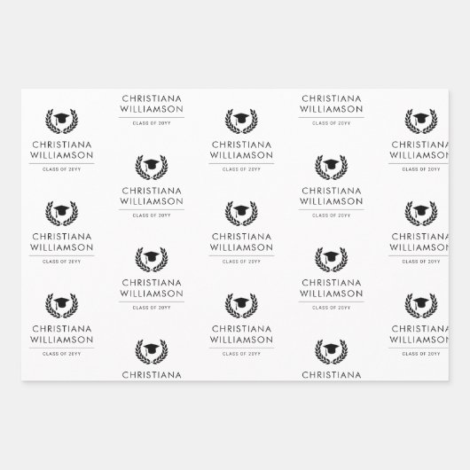 Personalisiert School and Uni-Abschluss Elegante Geschenkpapier Set (Vorderseite 2)