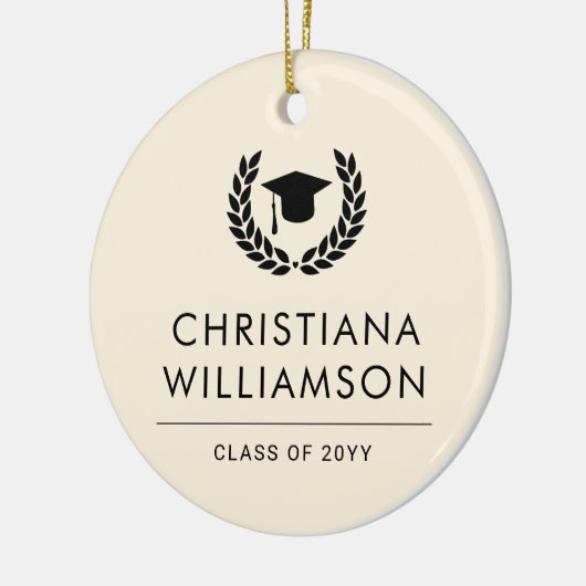 Personalisiert School and Uni-Abschluss Elegante Keramik Ornament (Links)