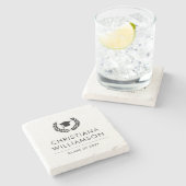 Personalisiert School and Uni-Abschluss Elegante Steinuntersetzer (Seitenansicht)