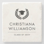 Personalisiert School and Uni-Abschluss Elegante Steinuntersetzer (Vorderseite)
