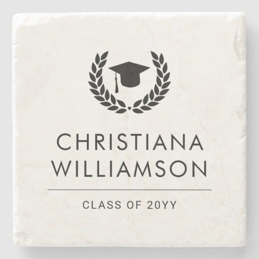 Personalisiert School and Uni-Abschluss Elegante Steinuntersetzer (Vorderseite)