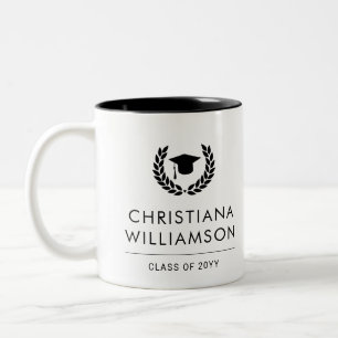 Personalisiert School and Uni-Abschluss Elegante Zweifarbige Tasse