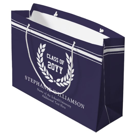 Personalisiert School and University Abschluss Große Geschenktüte (Rückseite Schrägansicht)