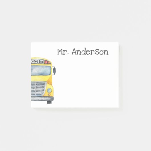Personalisiert School Bus Driver-Geschenk Post-it Klebezettel (Vorderseite)