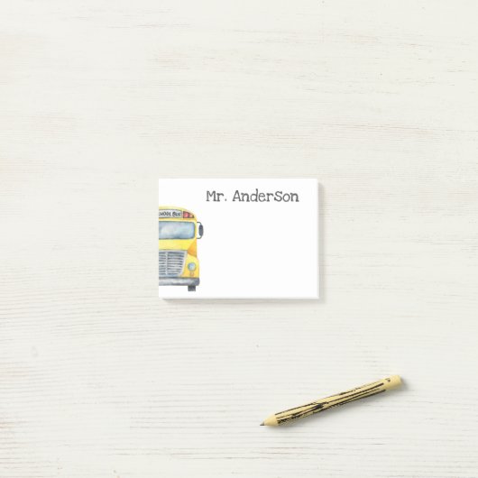Personalisiert School Bus Driver-Geschenk Post-it Klebezettel (Auf Schreibtisch)