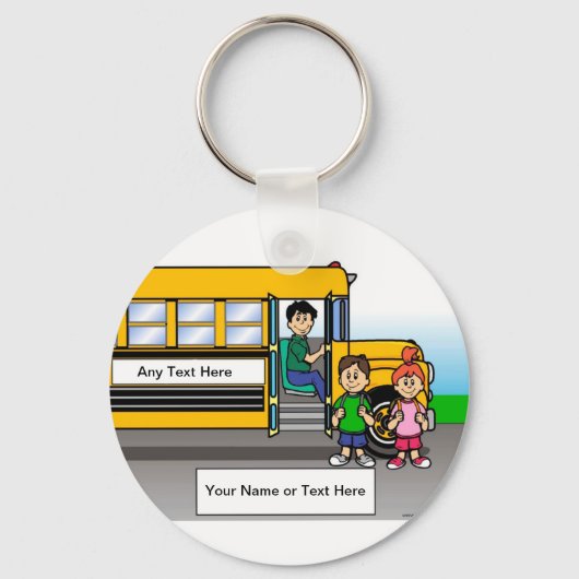 Personalisiert School Bus Driver - Männlicher Cart Schlüsselanhänger (Vorderseite)