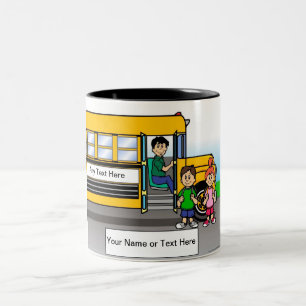 Personalisiert School Bus Driver - Männlicher Cart Zweifarbige Tasse