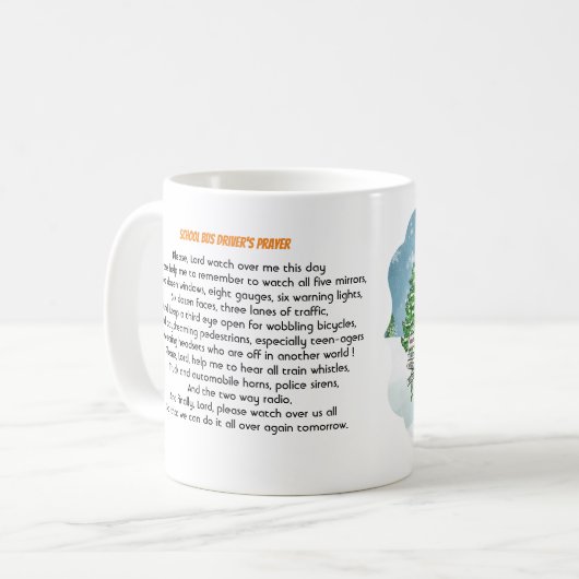 Personalisiert School Bus Fahrer's Gebet Weihnacht Kaffeetasse (Vorderseite Links)