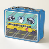 Personalisiert School Bus Happy Face Metal Lunchbo Metall Brotdose (Rückseite)