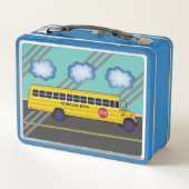 Personalisiert School Bus Metal Lunchbox (Rückseite)