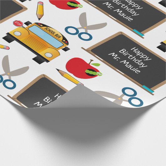 Personalisiert School Chalkboard Geschenkpapier (Ecke)