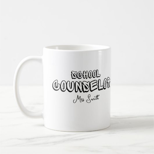 Personalisiert School Counselor Kaffeetasse (Links)