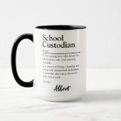 Personalisiert School Custodian Definition Tasse (Links)