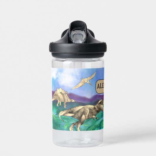 Personalisiert School Dinosaurier Trinkflasche (Vorne)