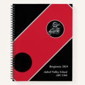 Personalisiert School Ninja Black Red Cover Notebo Notizblock (Vorderseite)