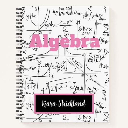 Personalisiert School Notebook für Mathematik oder Notizblock (Vorderseite)