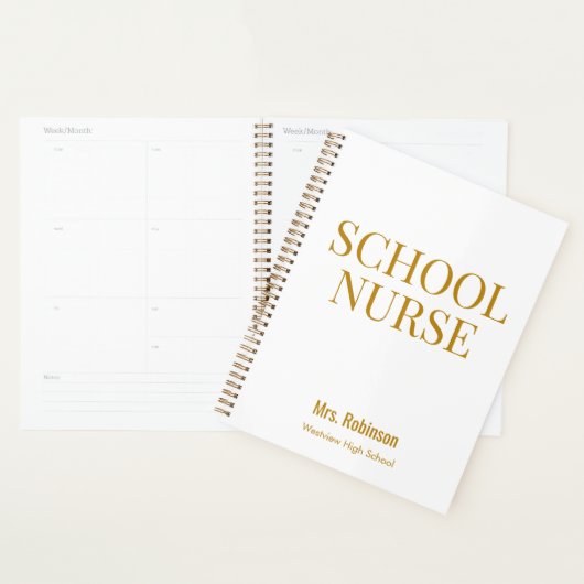 Personalisiert School Nurse Gold Script Planer (Anzeige)