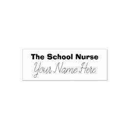 Personalisiert School Nurse Simple Typografy Permastempel