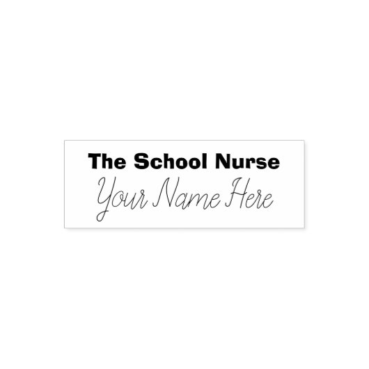 Personalisiert School Nurse Simple Typografy Permastempel (Design)