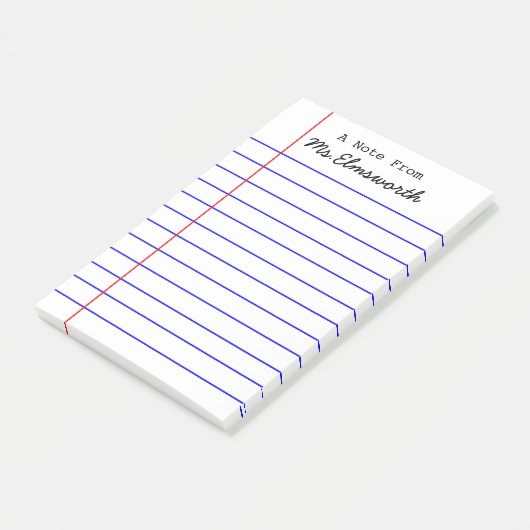 Personalisiert School Paper Design - Lehrergeschen Post-it Klebezettel (angewinkelt)