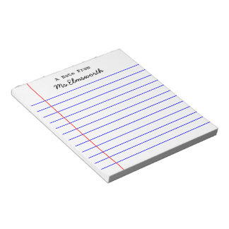 Personalisiert School Paper Note Pad Notizblock