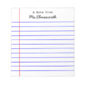 Personalisiert School Paper Note Pad Notizblock (Vorderseite)