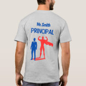 Personalisiert School Principal Funny Superhero T-Shirt (Rückseite)