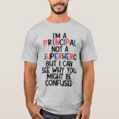 Personalisiert School Principal Funny Superhero T-Shirt (Vorderseite)