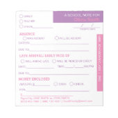 Personalisiert School Student Eltern Notepad Notizblock (Vorderseite)