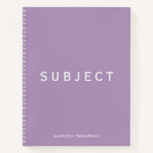 Personalisiert School Subject Boho Lila Notizblock (Vorderseite)