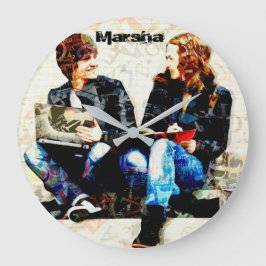Personalisiert School Themed Teens Collage Große Wanduhr