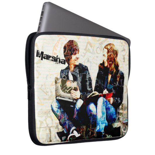 Personalisiert School Themed Teens Collage Laptopschutzhülle (Vorne Rechts)