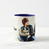 Personalisiert School Themed Teens Collage Tasse (Zentrum)