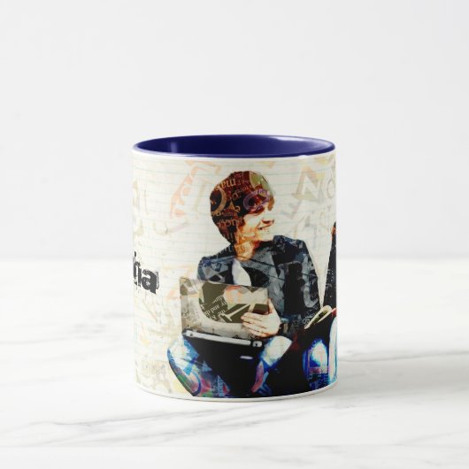 Personalisiert School Themed Teens Collage Tasse (Zentrum)