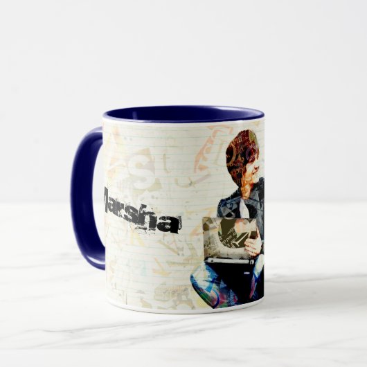 Personalisiert School Themed Teens Collage Tasse (Vorderseite Links)