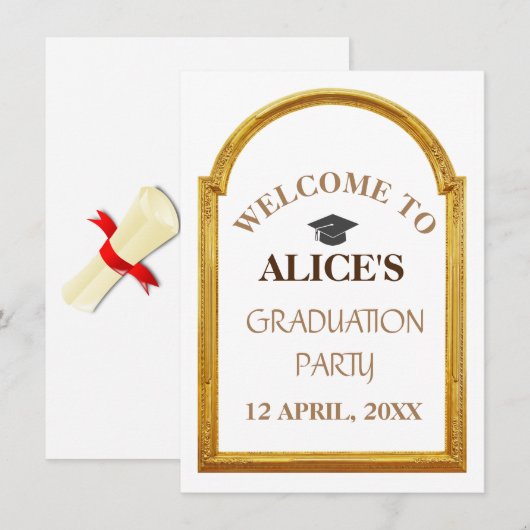 Personalisiert School Uni-Abschluß Celebration (Vorne/Hinten)