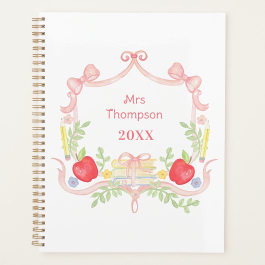 Personalisiert School Wappen | Klassenlehrer Planer (Vorderseite)