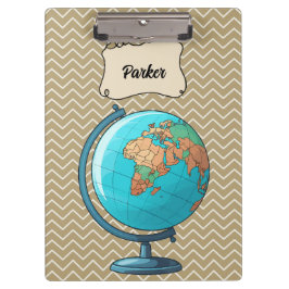 Personalisiert School World Globe Klemmbrett
