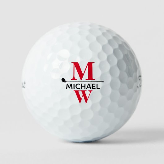 Personalisiert Schwarz-2-Buchstaben-Monogramm Golfball (Vorderseite)