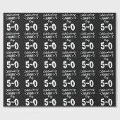 Personalisiert Schwarz 50. Geburtstag Geschenkpapier (Flach)