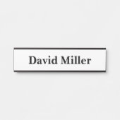 Personalisiert Schwarz auf Weiß Türschild (Vorderseite )