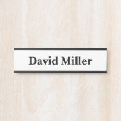 Personalisiert Schwarz auf Weiß Türschild (Vorderseite )