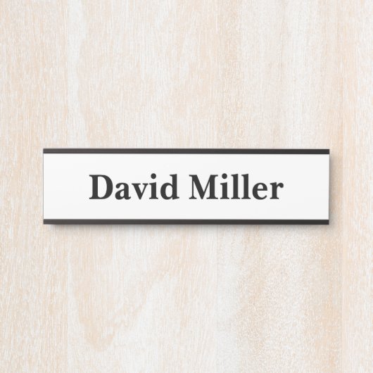 Personalisiert Schwarz auf Weiß Türschild (Vorderseite )