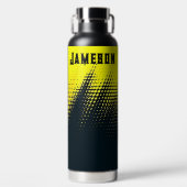 Personalisiert Schwarz/Gelb Trinkflasche (Vorderseite)