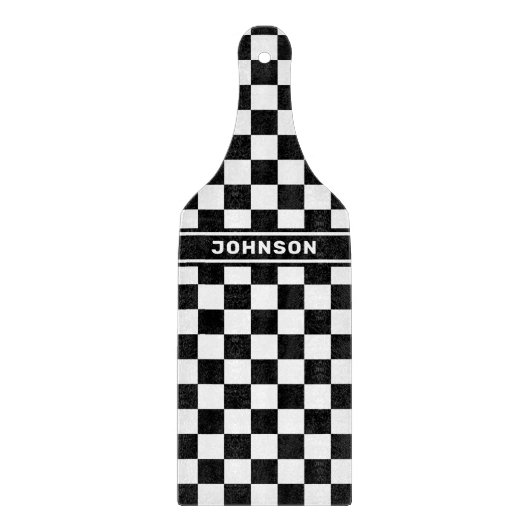 Personalisiert schwarz geprüft schneidebrett (Vorderseite)