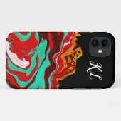 Personalisiert Schwarz, Gold, Burgund, Marmorkunst Case-Mate iPhone Hülle (Rückseite (Horizontal))